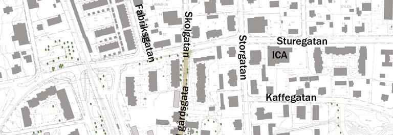 82 Illustration av planförslaget för centrum. Bilkälla Lantmäteriet.
