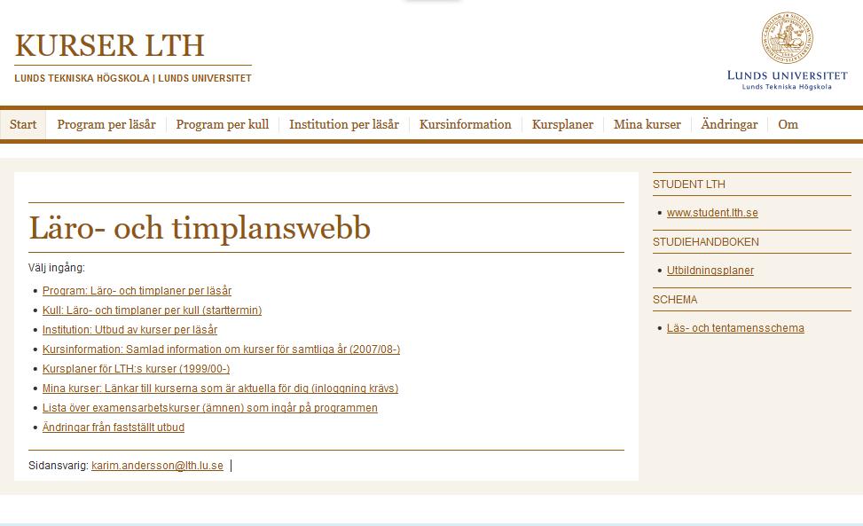 Mer information http://kurser.lth.