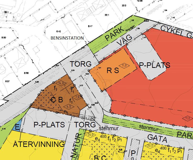 2 Skyddsobjekt I närheten av bensinstationen planeras byggnation av matbutik, bibliotek,