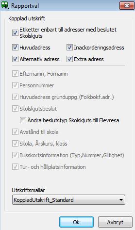 Enklare val av linjer vid rapport För rapporter där val av turlinjer tidigare skrevs in i en textruta kan man nu i en lista av linjer kryssa i de man vill använda i sin rapport.