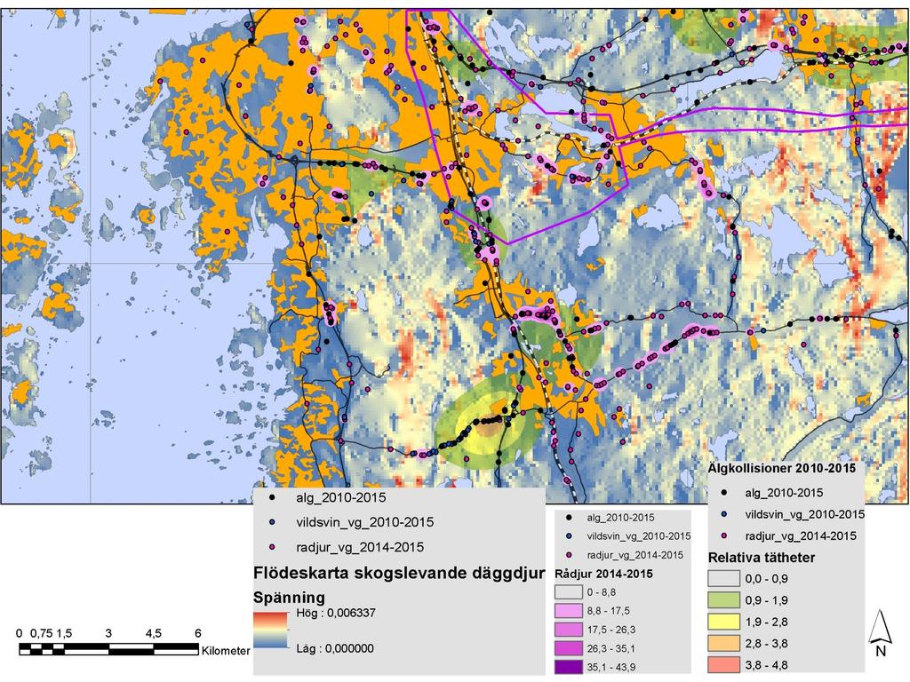 Viltolyckor 2010-2015 Söderleden: Torrekulla Östra