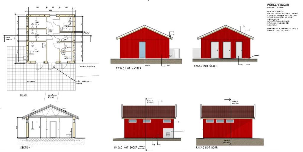 Under 2018 är det dags att får Sanitetshus på plats. Som ni kan se på ritningen bifogad så kommer detta att innehålla toaletter och duschutrymme.