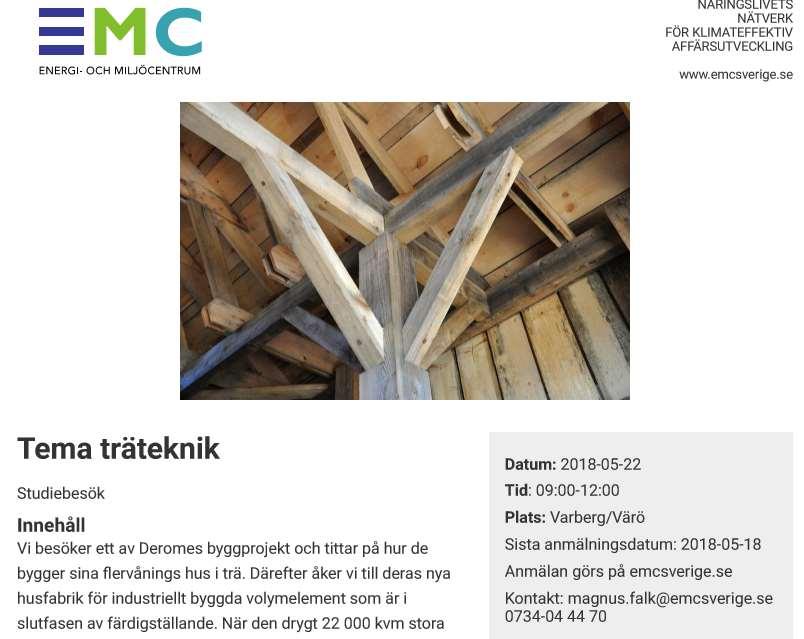 Event i vår Hos Derome 22 maj www.emcsverige.