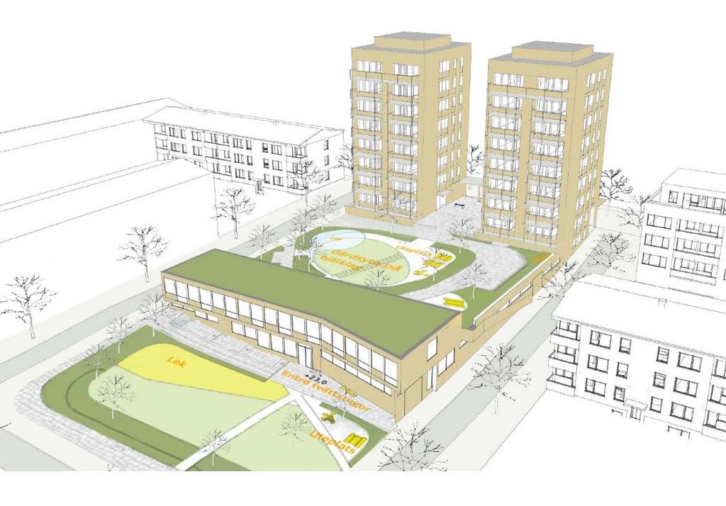 5 Rinkeby Allé ombyggnad/påbyggnad År 2020 startar en total ombyggnad av fyra befintliga fastigheter placerade utmed Rinkeby Allé. Husen kommer att få nya entréer som förankras direkt mot gatan.