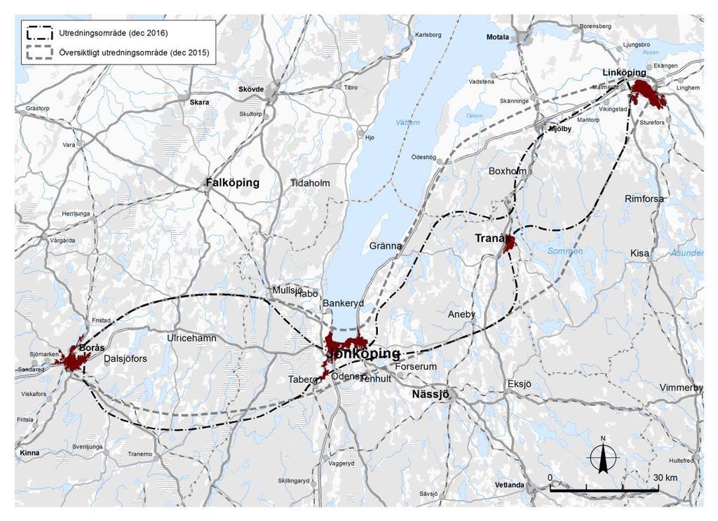 Linköping - Jönköping Vad händer i närtid? Förberedande studier Kopplingspunkt mot SSB vid Tranås/Aneby Förgreningspunkt för linjen mot Malmö resp.