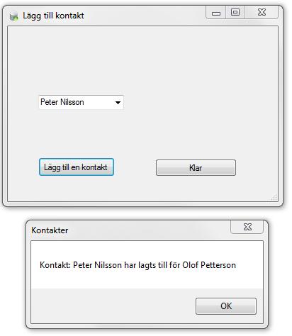 AddContact Med AddContact-klassen bestående av ett form-objekt kan man lägga till kontakter för en kund.