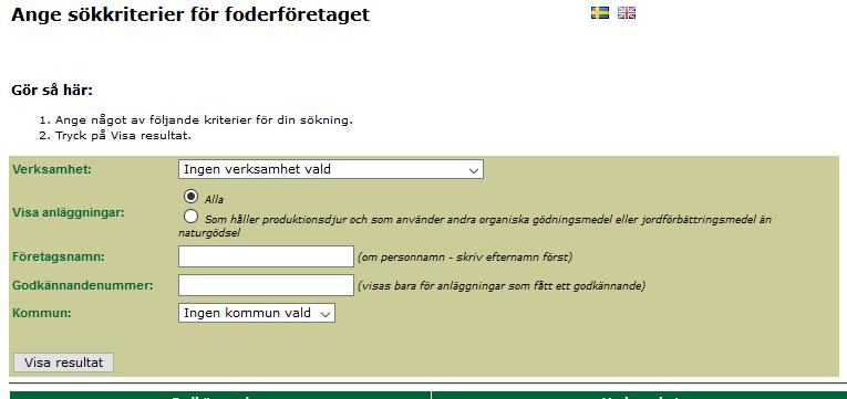 Spårbarhet Alla foderföretagare ska vara registrerade (undantag finns) Foderföretagare får bara köpa och sälja foder av registrerade foderföretagare E-tjänst med registrerade