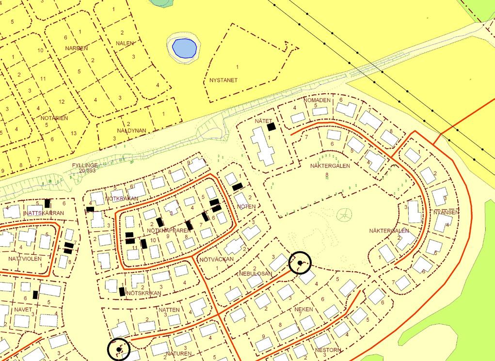 Detaljplanens handläggning Uppdrag Byggnadskontoret fick 2008-03-26 BN 117 i uppdrag att upprätta detaljplan för fastigheterna Nötkråkan 4-9, Fyllinge.