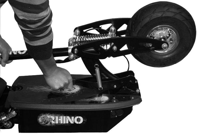 PAKETETS INNEHÅLL Din Rhino 500W Scooter levereras med följande komponenter i paketet. Vänligen lokalisera följande delar: 1.