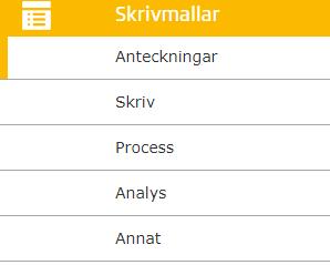 5. I menyn till vänster så kan man välja mellan 5 olika kategorier av skrivmallar. 6.