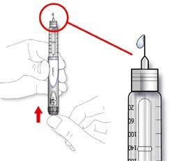 Du kan behöva göra säkerhetstestet flera gånger innan insulin syns på nålspetsen.