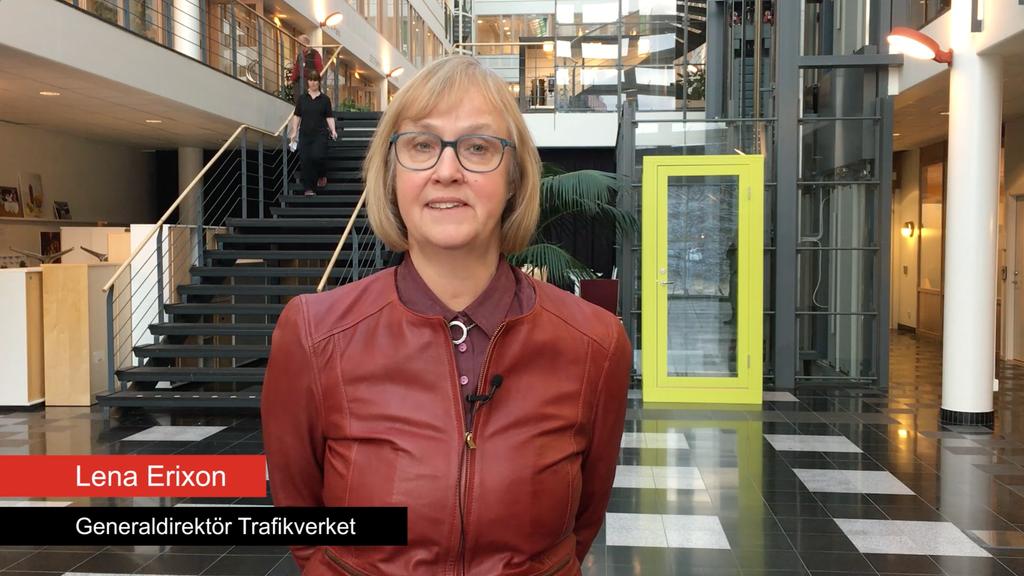 Inspelad hälsning från Trafikverkets generaldirektör Lena Erixon (dag 1) Trafikverket driver sedan flera år tillbaka projektet REMM resfria möten i myndigheter, för att främja att träffas digitalt,