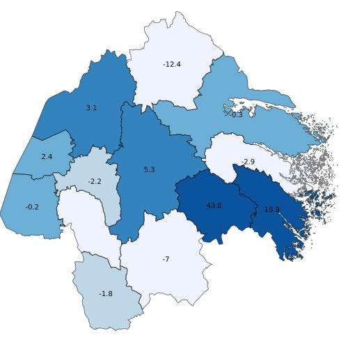 Gästnätter i Östergötlands län, jan-okt 2018 1 637 488 gästnätter (+2,2 %, +35 437 st) (Utveckling % föregående år,