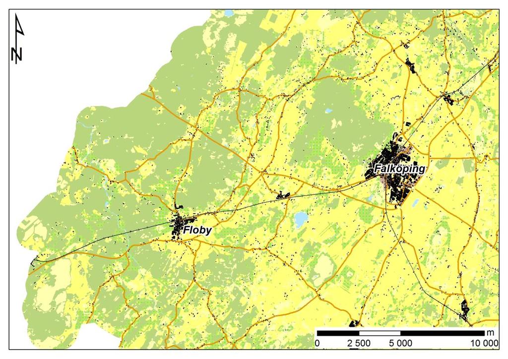 1.6 Orienteringskarta Figur 1. Översiktsbild. Floby i Falköpings kommun. 2 STOCKAKÄLLANS VATTENTÄKT 2.