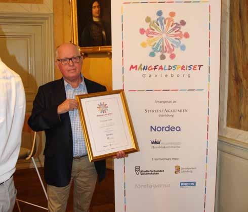 Mångfaldspriset till KF Heros Gävle slott 2018-08-16 -Nu är det andra gången på mindre än ett år som vi är här för att motta ett pris på slottet, säger Inge Olsson, föreningens ordförande, när man