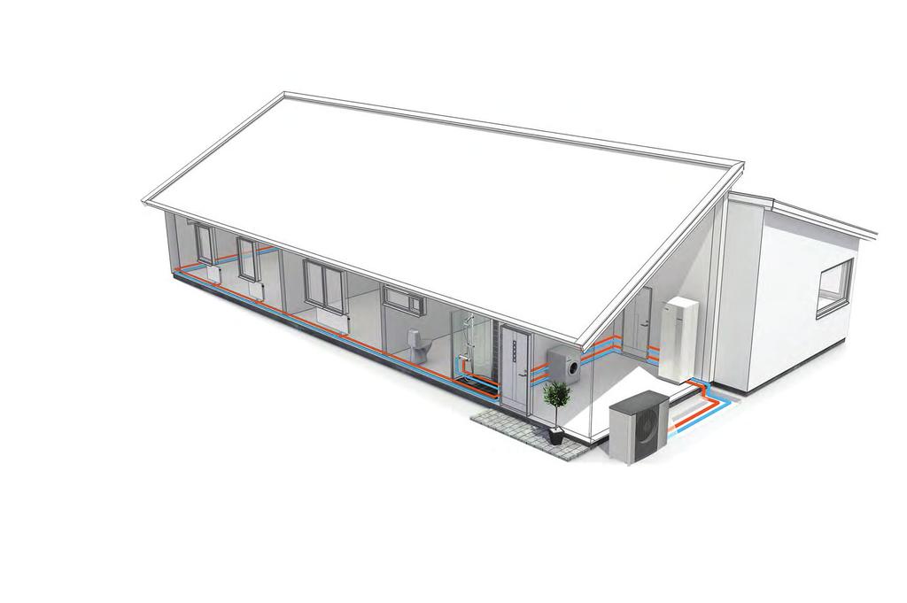 Så här fungerar NIBE VVM325 Installationsprincip VVM325 består av varmvattenberedare med laddslinga, expansionskärl, säkerhetsventiler, påfyllningsventil, elpatron, cirkulationspumpar, utjämningskärl