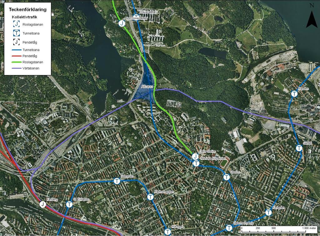 Sidan 7 av 24 Figur 4 Befintlig spårbunden kollektivtrafik i närområdet 3. Framtida trafik 3.