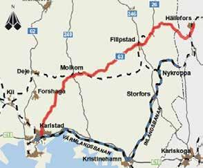 REGIONAL SYSTEMANALYS VÄRMLAND 2017 Regionalt stråk Hällefors-Filipstad/Storfors-Karlstad Beskrivning Stråket förbinder Värmland med Bergslagsområdet och har stor betydelse för regional trafik mellan