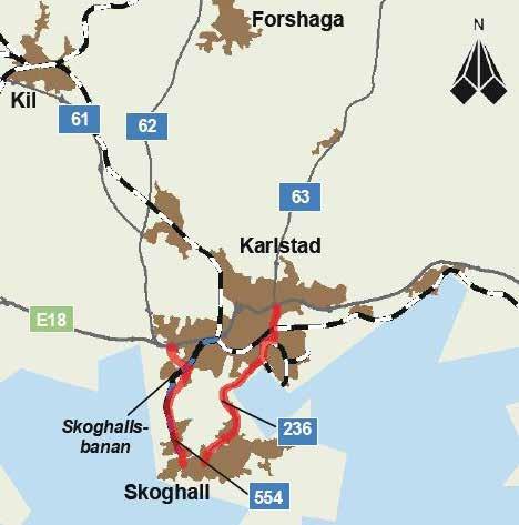 REGIONAL SYSTEMANALYS VÄRMLAND 2017 Regionalt stråk Hammarö/Skoghall-Karlstad Beskrivning Stråket förbinder Hammarö med Karlstad och förbindelse vidare mot övriga världen.