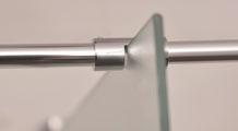 100cm, kapas enkelt till önskas längd CW6 klarglas med stödarm / duschdraperistång (tillval)
