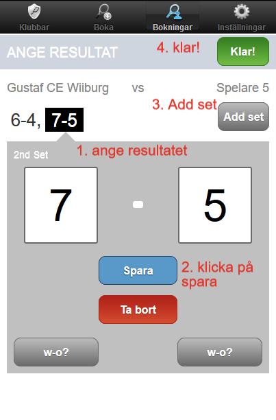 Resultatet rapporteras enligt nedan och