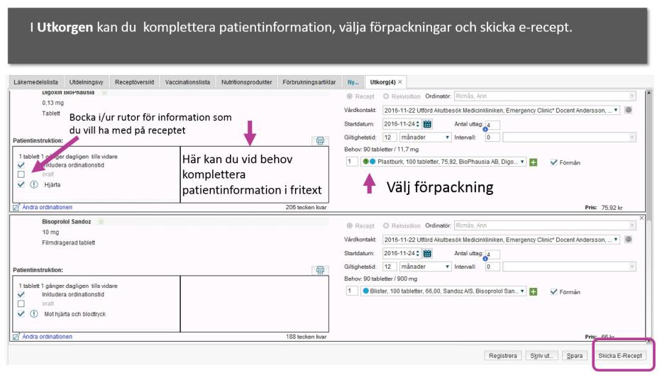 ordinationsinformation Slutföra