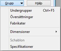 Här visas de undergrupper som hör till den markerade modellgruppen. Det går inte att upprätta eller ändra på upplysningarna i bilden.