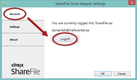 för att logga ut från Sharefile. Versionshistorik v1.