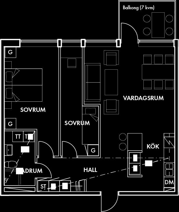 Lgh 1 6 1 1 + 1 6 12 Lgh 1 6 13 73 kvm / 3 rum & kök / vån 8 70 kvm / 3 rum & kök / vån 8 Alternativ 1 Alternativ 1 Smart trea eller rymlig tvåa, välj själv.