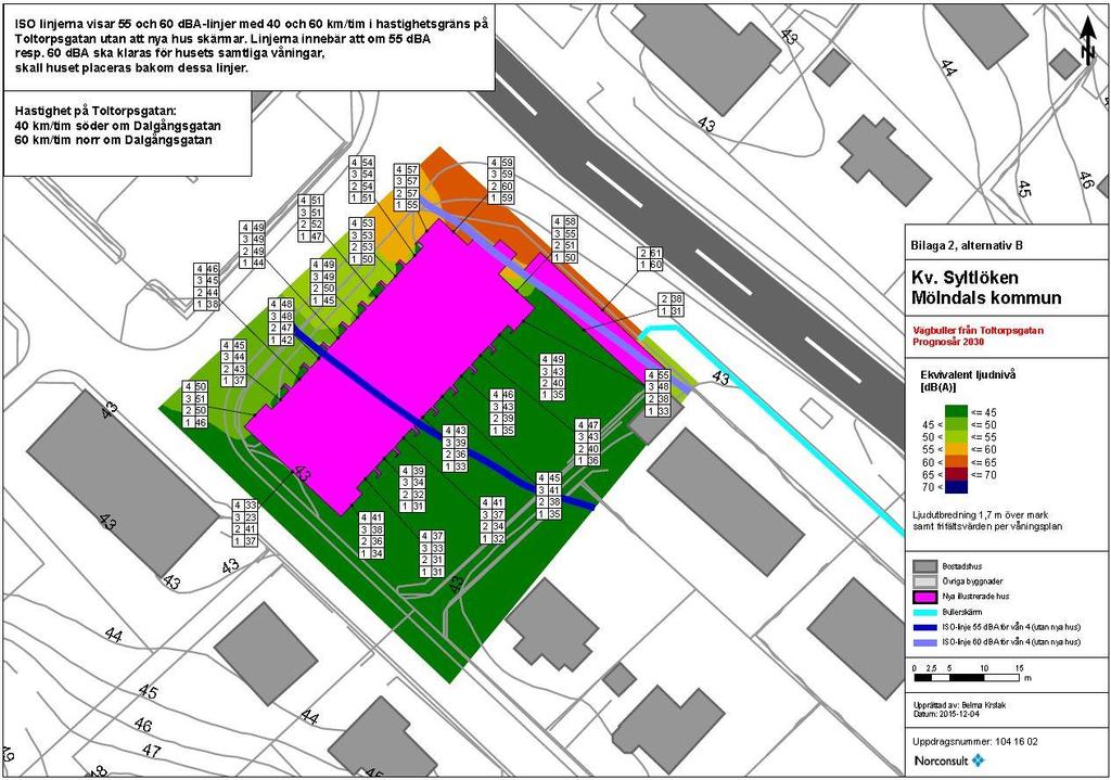 att samtliga lägenheter uppfyller kraven gällande buller med föreslagen utformning av bebyggelsen (se bilder nästa sida).