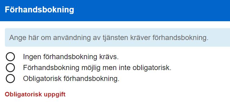 Anvisning 32 (71) Tjänstebeskrivning: Ge en verbal beskrivning av vilken typ av information som finns på webbsidan, t.ex.