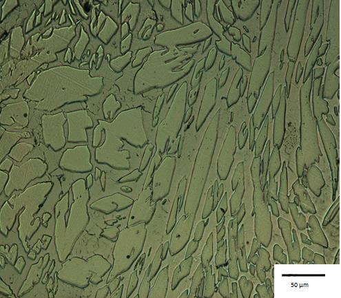I mikrostrukturen ser det ut som områden med kromnitrider i ferriten. Figur 77.   50