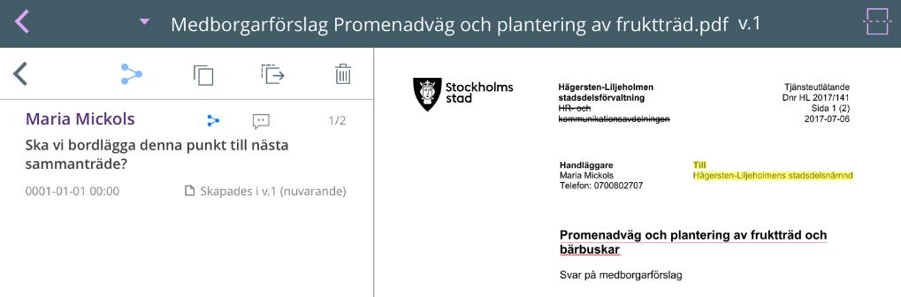 3. Tryck på en anteckning för att markera den [2]. 4. Tryck på Kopiera-knappen [3] eller Flytta-knappen [4]. 5.