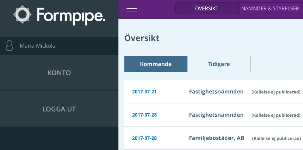 2.3 Administrera ditt konto Administration av ditt konto görs i Kontoinställningar. 1.