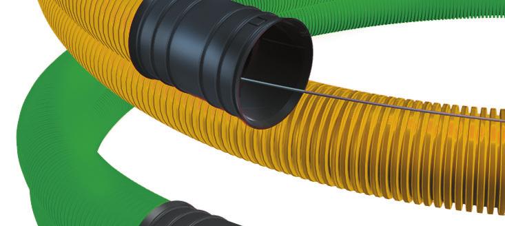 Standardfärger är orange, gul och grön. Svart finns på begäran. En tråd för att underlätta kabeldragningen medföljer FLEX kabelrör som standard, kan på begäran levereras utan.