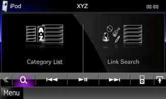 Listsökning Annan sökning När du vill begränsa listan finns det andra sökvägar. Denna funktion är inte tillgänglig när den aktuella källan är en musik-cd. 1 Tryck på [ ] på funktionsskärmen.