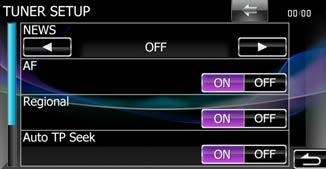 Radio, TV Mottagarinställning Du kan ange parametrar för mottagaren. 1 Tryck på [ ] på funktionsskärmen. Flerfunktionsmenyn visas. 2 Tryck på [SETUP] i flerfunktionsmenyn. Skärmen SETUP Menu visas.