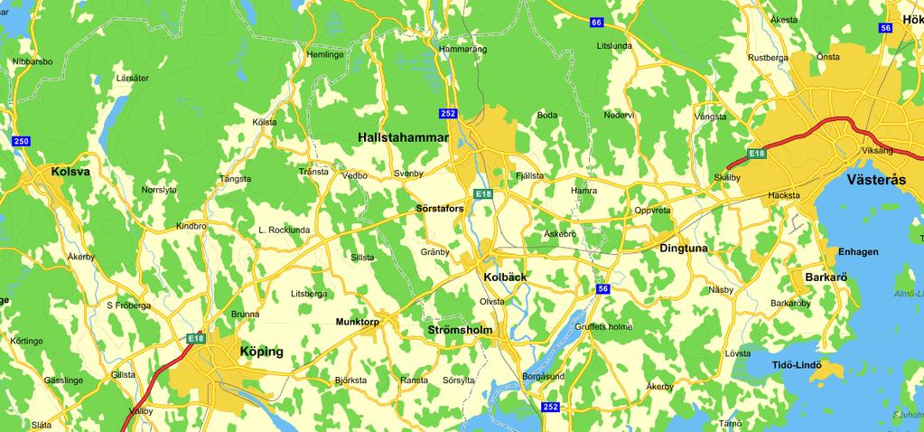 RIKTLINJE 9 (21) Figur 1. Exempel på karta med omledningsväg markerad. Omledningsvägarna bör kunna klara all trafik vad gäller kapacitet, bärighet, fri höjd, mm.