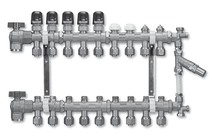Returventil Teknisk data Byggmått Typ Material Värde Mässing 85 mm Max drifttemperatur 70 C Max drifttryck 6 bar Max flöde per fördelare 1 l/s 225 mm Byggdjup 80 mm