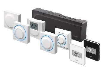 Bild: Uponor Smatrix Base Det här systemet är baserat på ett busskommunikationsprotokoll (kräver att termostatens unika ID registreras på reglercentralen) och använder koppling i serie, direkt eller