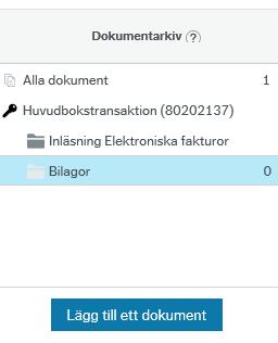 Det är viktigt att det blir rätt mapp annars kan bilagan ta över fakturabilden. Om detta händer flyttas den felaktigt inlagda bilagan inom 1 timme till mappen Bilagor.