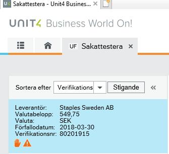 uppgiftslistan för att få större plats för attest