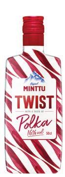 MINTTU FINLAND LIKÖR Minttu Peppermint Nr 1050348 163,70 kr 50cl 12/kolli Ursprungsland Finland Alkoholhalt 35% Doft Stor och frisk. Smak Stark pepparmint.