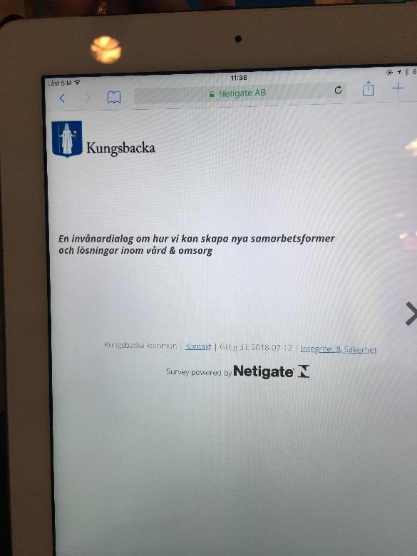 Sida 14/32 5.2 Digitalt frågeformulär för att samla in synpunkter Invånardialogen genomfördes via ett digitalt frågeformulär på en Ipad.