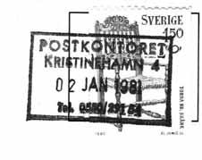 Detta är knappast heller en tillfällighet. Fig. 2 Hasselfors normalstämpel 60A som är stämplad på själva nyårsafton 1980.