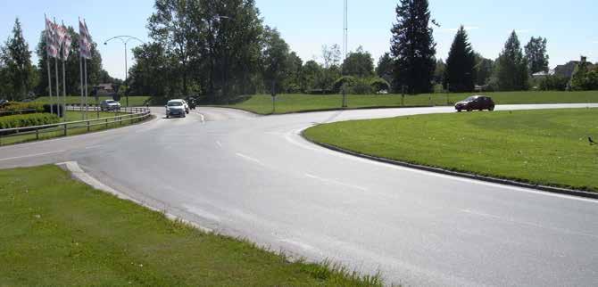 Grådarondellen i Borlänge. När stålslagg används som ballast i asfalten blir vägbanorna hållbarare och livslängden ökar.