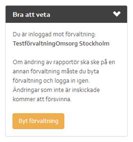 Granska dina uppgifter och klicka på knappen Framåt. Om du vill byta förvaltning, klicka på Byt förvaltning under Bra att veta sektionen.