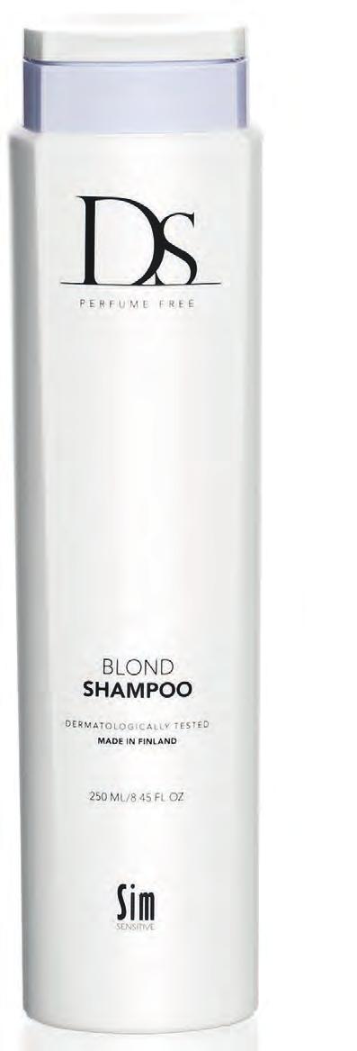 H A I R C A R E DS BLOND SHAMPOO / Parfymfritt schampo för ljust och grått hår. Schampots höga pigmenthalt bryter effektivt oönskade varma nyanser och håret blir rent ljust och glänsande.