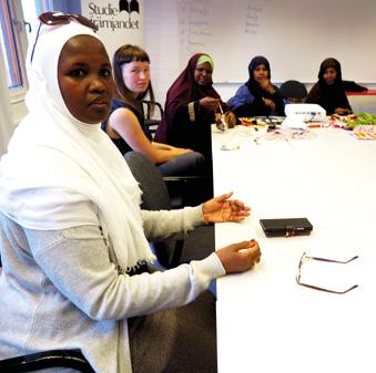 Alla deltagare i denna studiecirkel är kvinnor med rötterna i Somalia. De flesta har bara bott i Sverige i ett par år. Flera av dem läser på SFI på dagarna, men svenska språket är fortfarande svårt.