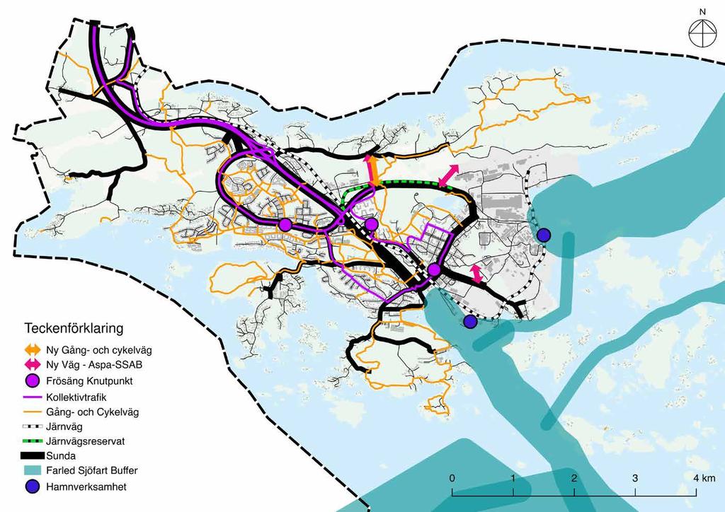 Ny gång- och cykelväg Ny väg Knutpunkt Kollektivtrafik Gång- och